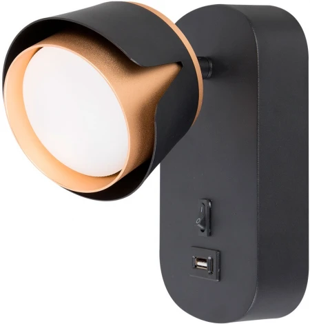 Спот с usb-портом Arte Lamp Amaks A8026AP-1BK (220V, выключатель)