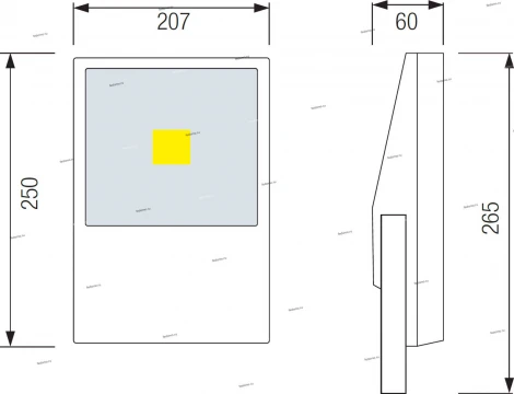 Прожектор уличный светодиодный Horoz, 1 плафон, черный с хромом, никелем и прозрачным