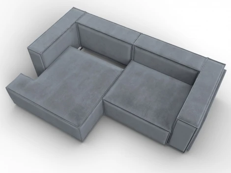 Диван угловой Лига-061 угол левый (ДСП,Брус,Фанера,Велюр/Серый) Лига Диванов 131152L