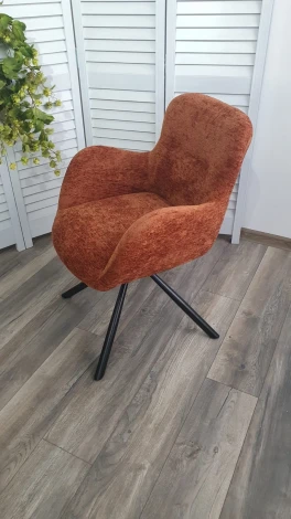 Стул KAROL 180 град. поворот. 3018-09 терракотовый, шенилл/ черный каркас, ®DISAUR (арт.629M05735)
