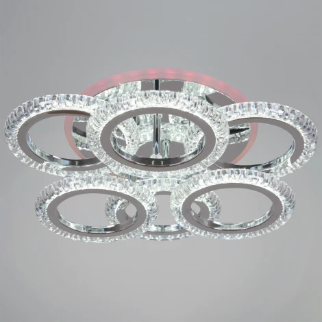 Потолочная люстра светодиодная на штанге с пультом с регулировкой цветовой температуры, яркости и ночным режимом Reluce 09863-0.3-3+3 CR (RGB)