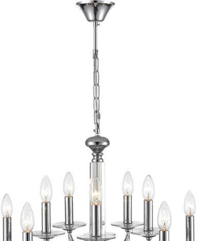 Подвесная люстра Lumion Incanto 8034/10 хром, металл/стекло Е14 10*40W 220V (на цепи, подсвечник, свеча)