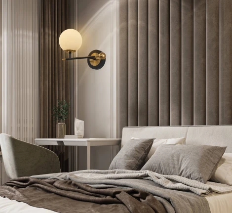 Бра Arte Milano Neapolis-72708 272808/1B BK/GD (220V, шар)