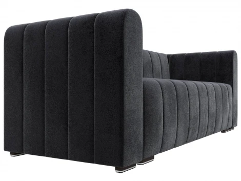 Диван прямой Лига-073 (ДСП,Фанера/Пластик/Велюр/Темно-серый) Лига Диванов 129998