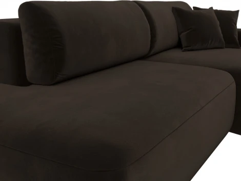 Диван угловой Лига-036 НПБ Модерн правый угол (Коричневый/Микровельвет) Лига Диванов арт.121400