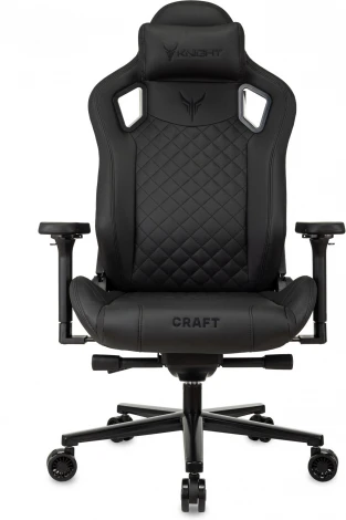 Кресло игровое Knight Craft черный эко.кожа крестов. металл