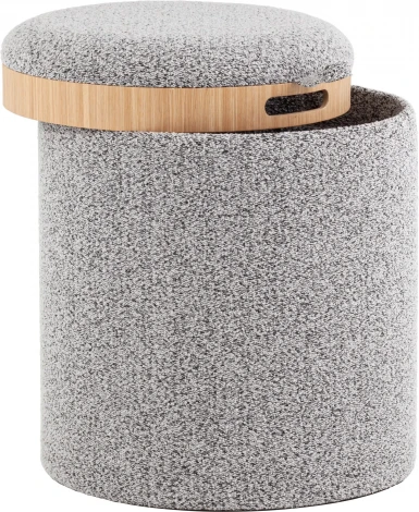 Пуф-столик с ящиком Хюгге XS букле серый, Stool Group