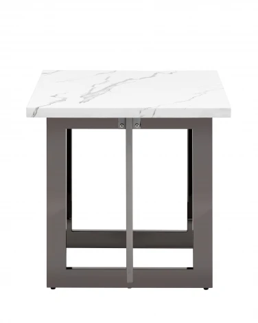 Журнальный столик Stool Group Нэйтан 61*61 белый мрамор сталь темный хром УТ000036330