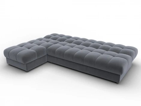 Диван угловой Лига-116 НПБ угол левый (ДСП,ЛДСП,Велюр/Серый) Лига Диванов 136954L