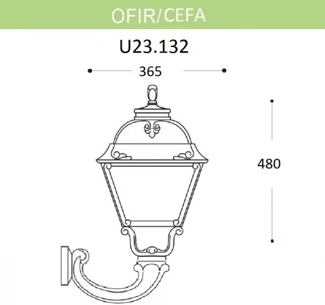 Настенный фонарь уличный Fumagalli Cefa U23.132.000.WXF1R (220V, IP55)