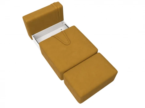 Модули диван и пуф Лига-060 НПБ (ЛДСП,Брус,Фанера,Велюр/Желтый) Лига Диванов 129602