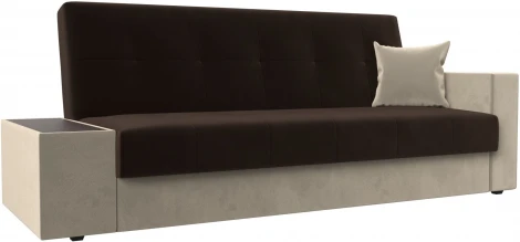 Диван-книжка Лига-020 стол слева (Коричневый,Бежевый/Микровельвет) Лига Диванов арт.118501L