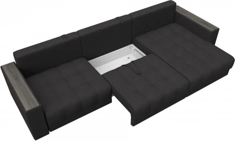 Диван угловой с декором Лига-049 НПБ Лонг Лига Диванов (Замша) арт.128512