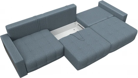 Диван прямой с полками Лига-053 НПБ Лонг Лига Диванов (Велюр) арт.128929