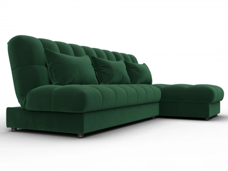 Диван угловой Лига-116 НПБ угол правый (ДСП,ЛДСП,Велюр/Зеленый) Лига Диванов 136953