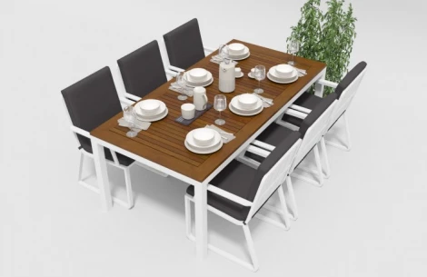 Стол Gardenini Bella (Алюминий/Белый) TBLL.020020.T1