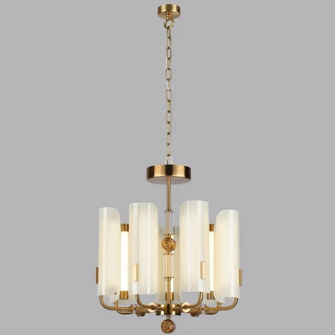 Подвесная/потолочная люстра Odeon Light Lion 5467/35L белый/коричневый/античная бронза/металл/стекло/декор металл LED x 35W (5W*7) 3000K