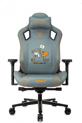 Кресло игровое Knight Craft Dragon серый эко.кожа крестов. металл