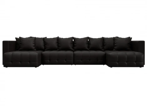 Диван П-образный Лига-052 НПБ Лонг (ЛДСП,Брус,Фанера/Пластик/Экокожа/Коричневый) Лига Диванов 129919