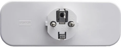 Разветвитель на 3 гнезда с заземлением (белый) Stekker 39024