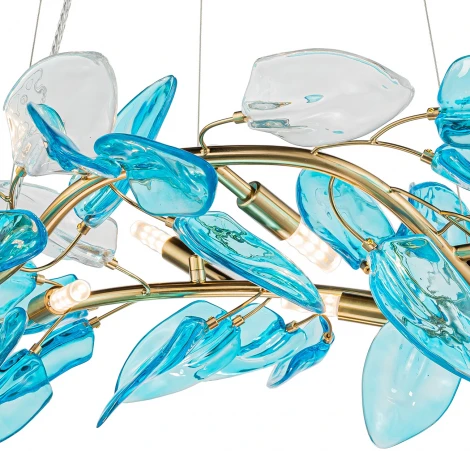 Подвесная люстра 11043/6P Blue Indigo Olivo V000448 (220V, на тросе, листья, ветки)