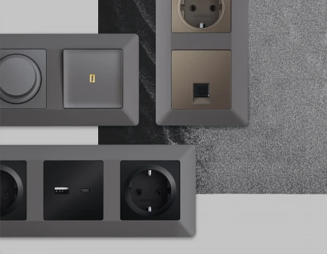 Рамка Ambrella Volt ALFA Line (Антрацит серый) 5-ая AF110655