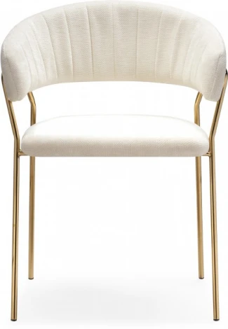 Стул на металлокаркасе Kamelia 1 (Kamelia 1 white fabric / gold) Woodville арт.15756