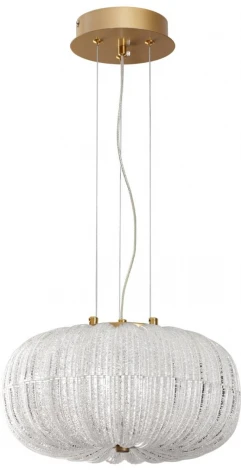 Подвесной светильник Sonex Angelo 7720/24L металл/стекло/прозрачный/золотой LED 24Вт 3000-6500K D300 IP20 пульт ДУ (220V, на тросе, шар)