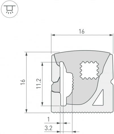 Силиконовый профиль WPH-FLEX-1616-SIDE-S11-20m WHITE (Arlight, Силикон) 041093(1)