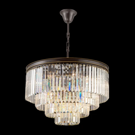 Подвесная люстра ярусная каскадная Citilux Мартин CL332141 (220V, хрусталь, на цепи)