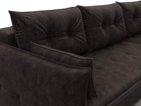 Диван угловой Лига-100 НПБ угол универсальный (ДСП,Фанера/Пластик/Велюр/Коричневый) Лига Диванов 133662