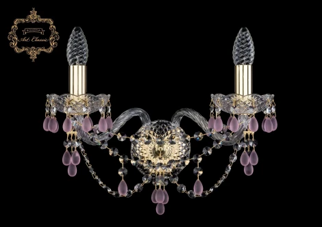 Бра Art Classic 10.24 10.24.2.165.Gd.V7010 (220V, хрусталь, подвески, подсвечник, свеча)