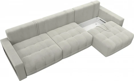 Диван прямой с полками Лига-053 НПБ Лонг Лига Диванов (Велюр) арт.128922