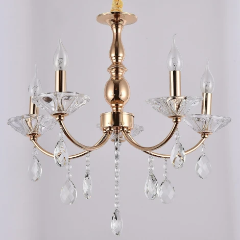 Подвесная люстра ILLUMICO IL1242-5PPA-29 GD (220V, на цепи, подсвечник, свеча)