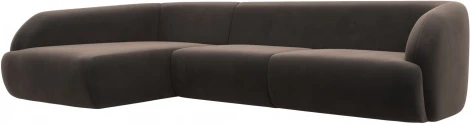 Диван угловой Лига-041 левый угол (Коричневый/Велюр) Лига Диванов арт.122189L