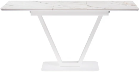 Стол на тумбе Woodville Бугун 120х80х77 белый мрамор с прожилками / белый 532390