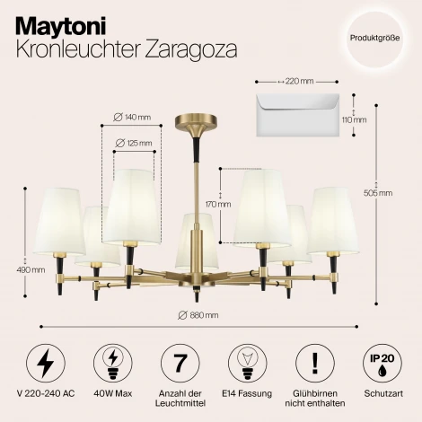 Потолочная люстра Maytoni Zaragoza H001CL-07BS (220V)