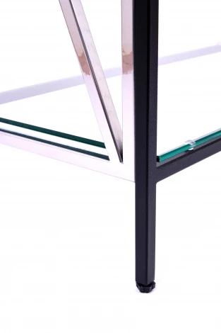 Консольный стол AllConsoles 1033-CB_S clear черный муар, серебряный