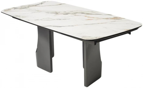 Стол БИРГЕР (BIRGER) 200 цвет KL-188 Контрастный мрамор, итал./ Темно-серый, ®DISAUR M-City 64346
