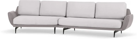 Диван Ispani угловой левый ОГОГО (арт.799389), (Ткань,Экокожа/Серый)