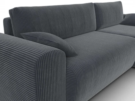 Диван угловой Лига-099 угол универсальный (ДВП,ДСП,ЛДСП,Брус,Фанера,Велюр/Серый) Лига Диванов 132588