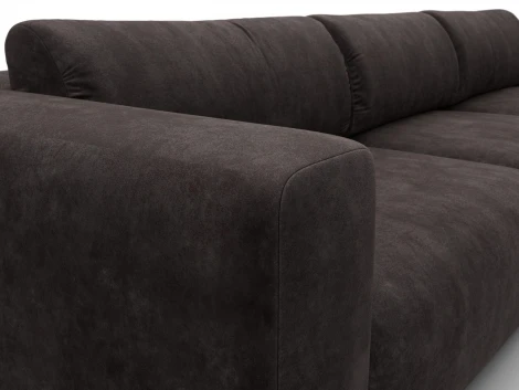 Диван угловой Лига-066 НПБ Лонг угол правый (ЛДСП,Фанера,Брус,Велюр/Коричневый) Лига Диванов 131220