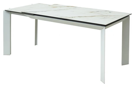 Обеденный стол M-City CREMONA 160 KL-188 Контрастный мрамор / белый каркас