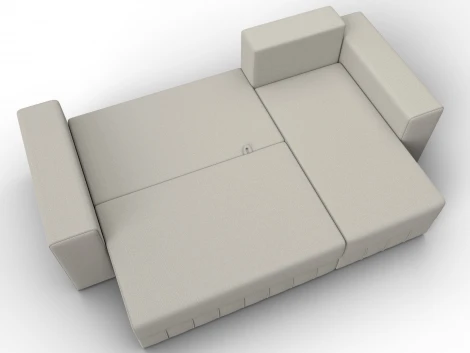 Диван угловой Лига-076 угол универсальный (ДСП/Пластик/Рогожка/Бежевый) Лига Диванов 129835