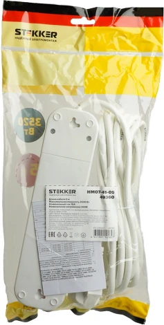 Удлинитель 4-х местный 5 метров с заземлением Stekker Home 49360