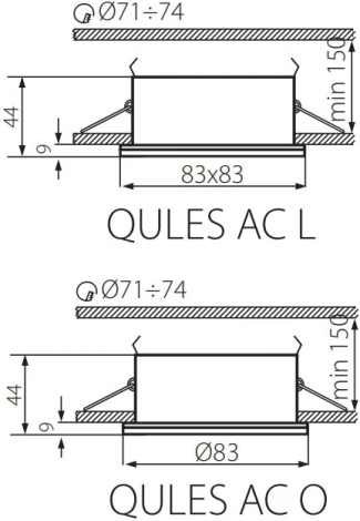Встраиваемый точечный светильник Kanlux QULES 26303 (220V, круглые, IP44)