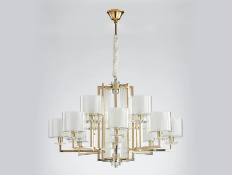 Подвесная люстра ярусная Newport 4400 4408+4/C gold (220V, на цепи)