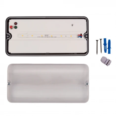 Светильник светодиодный влагозащищенный с БАП (4000K Uniel ULW-K25B 6W/4000K/EMG IP65 BLACK