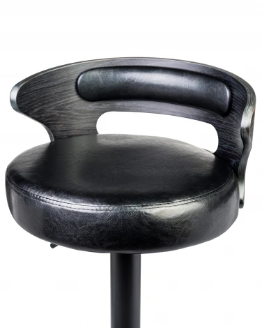 Стул барный DOBRIN FRED BLACK (чёрное дерево, чёрный) 1018_BlackBase-LMZ BLACK, цвет сиденья черный, каркаса черное основания черный