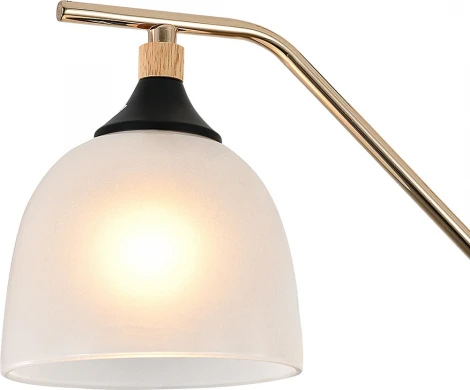 Подвесная люстра Escada Actinidia 2123/3P 3x40Вт E27, металл/стекло, черный/дерево, белый матовый плафон (220V, на цепи)